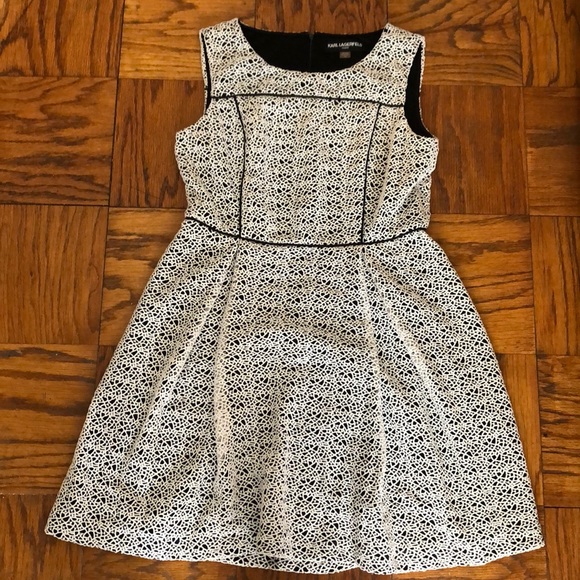 Karl Lagerfeld Dresses & Skirts - Karl lagerfeld 12 black and white patterned dress